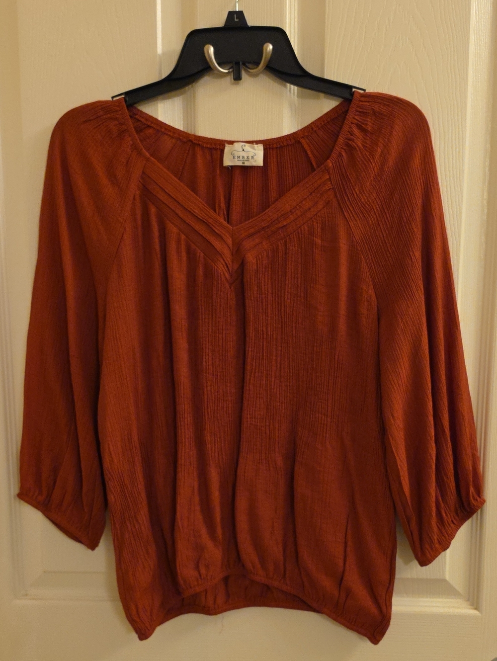 Ember Rustic Orange V-Neck Tunic Top